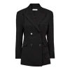 Sort figursyet HAUTE L’AMITIÉ Premiere Waist Fit blazer med knaplukning og fokus på taljen